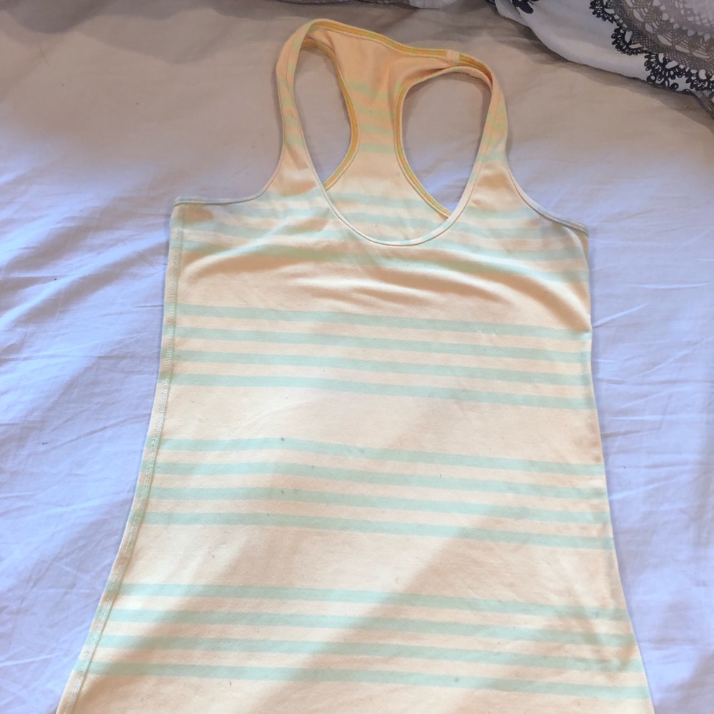 Lululemon tank- yellow stripes